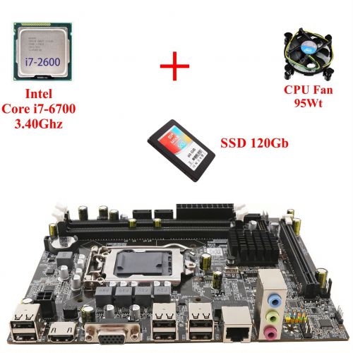 Комплект для сборки ПК Intel Core i7-6700 + Материнская плата 1151 сокет + SSD 120Gb + Кулер