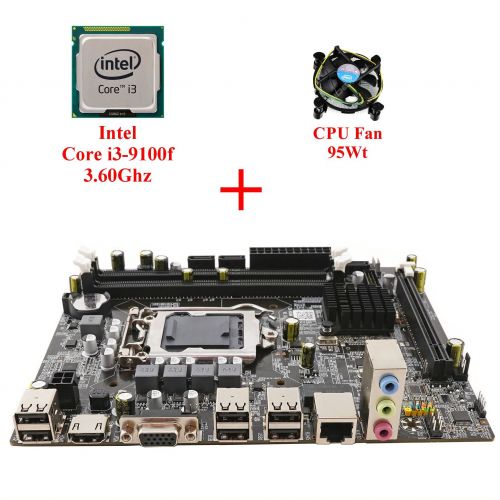 Комплект для сборки ПК Intel Core i3-9100f + Материнская плата 1151 сокет + Кулер