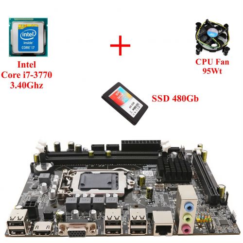Комплект для сборки ПК Intel Core i7-3770 + Материнская плата 1155 сокет + SSD 480Gb + Кулер