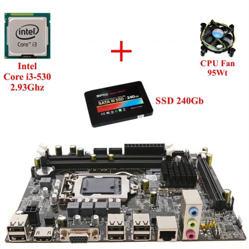 Комплект для сборки ПК Intel Core i3-530 + Материнская плата 1156 сокет + SSD 240Gb + Кулер