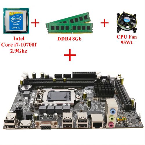 Комплект для сборки ПК Intel Core i7-10700f + Память 8Gb + Материнская плата 1200 сокет + Кулер