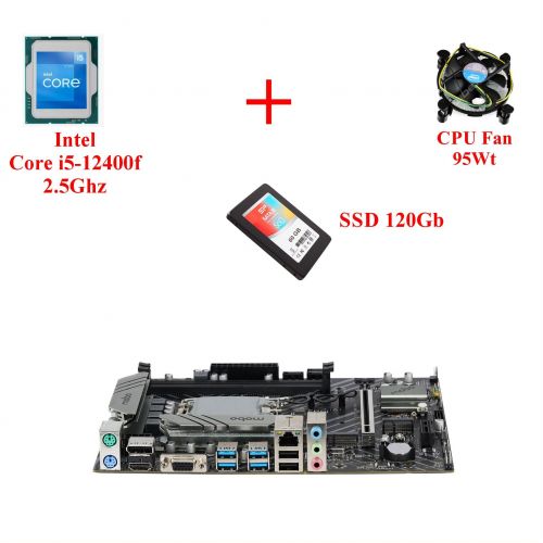 Комплект для сборки ПК Intel Core i5-12400f + Материнская плата 1700 сокет + SSD 120Gb + Кулер