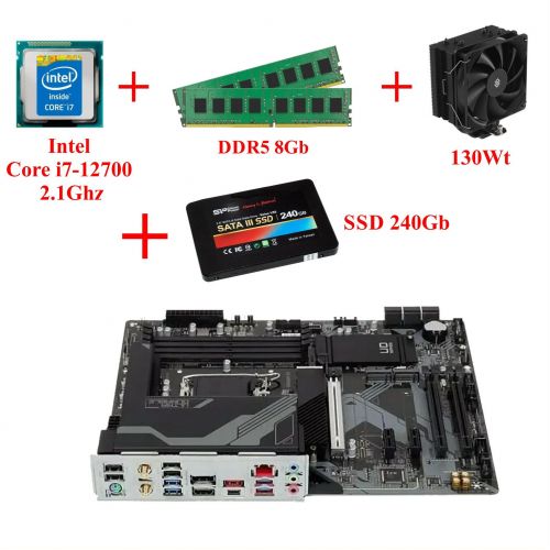 Комплект для сборки ПК Intel Core i7-12700 + Память 8Gb + SSD 240Gb + Материнская плата 1700 сокет + Кулер