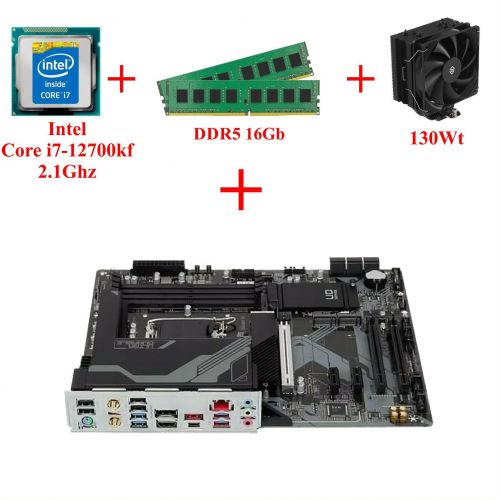 Комплект для сборки ПК Intel Core i7-12700kf + Память 16Gb + Материнская плата 1700 сокет + Кулер