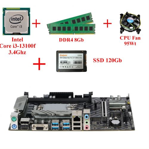 Комплект Intel Core i3-13100f, сокет LGA1700