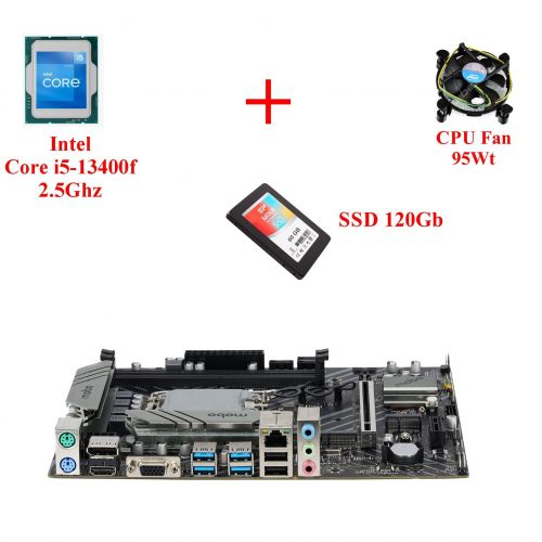 Комплект для сборки ПК Intel Core i5-13400f + Материнская плата 1700 сокет + SSD 120Gb + Кулер